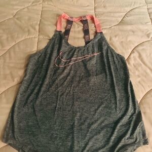Nike Women's Charcoal and Coral Tank Top